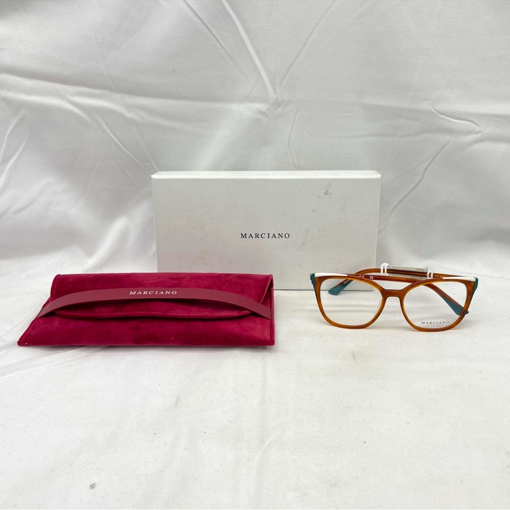 Marciano Womens Oversize Cat Eye Demo Lens Eyeglasses Havana Multi